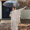 Solid Color Ethnic Shawl: Warm Knitted Tassel Cloak for 2024 Travel