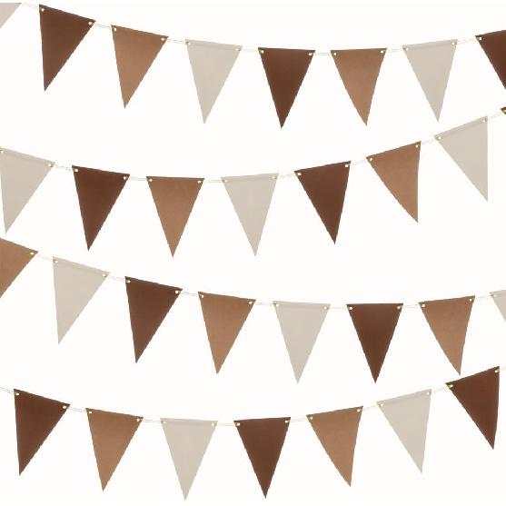 MOWO Gold Black Pennant Banner Paper Bunting Hanging Decoration for Birthday Graduation Retirement New Year's Party, Pack of 30 Counts Pennant, 20