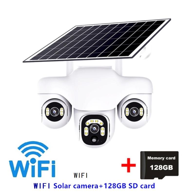 Solar Camera for Home Outdoor Use, Waterproof and Dustproof, Wiring-free, Three-screen Monitoring