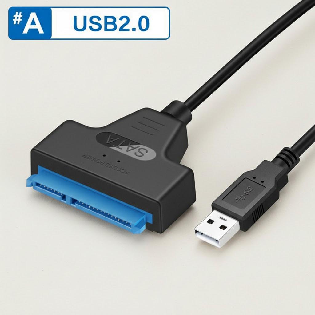 

USB-SATA 3 Кабель к USB 2.0 Type-C Адаптер для 2,5-дюймовых Внешних SSD HDD Жестких Дисков Совместимый с ПК и Ноутбуком