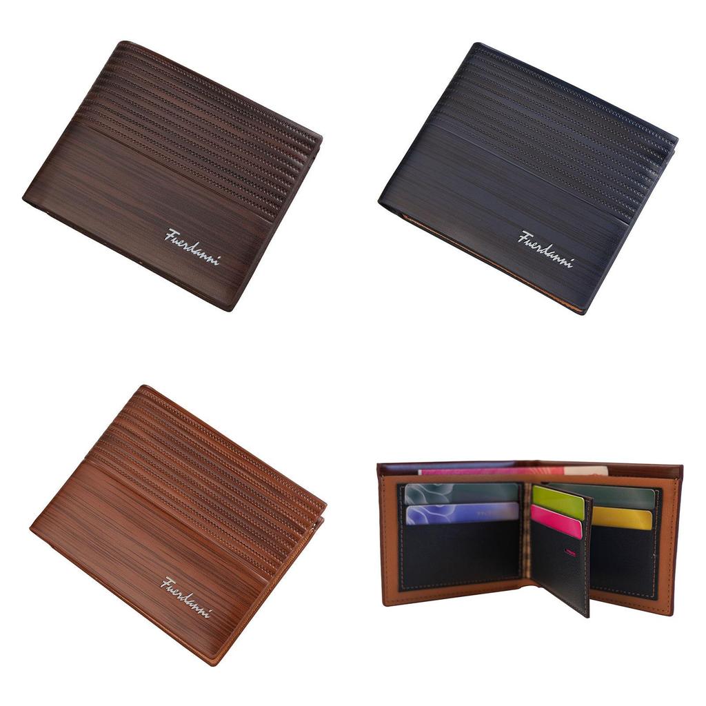 Elegante Cartera Nueva para Hombre Diseño Coreano Delgado Con Múltiples Ranuras para Tarjetas En Cuero PU