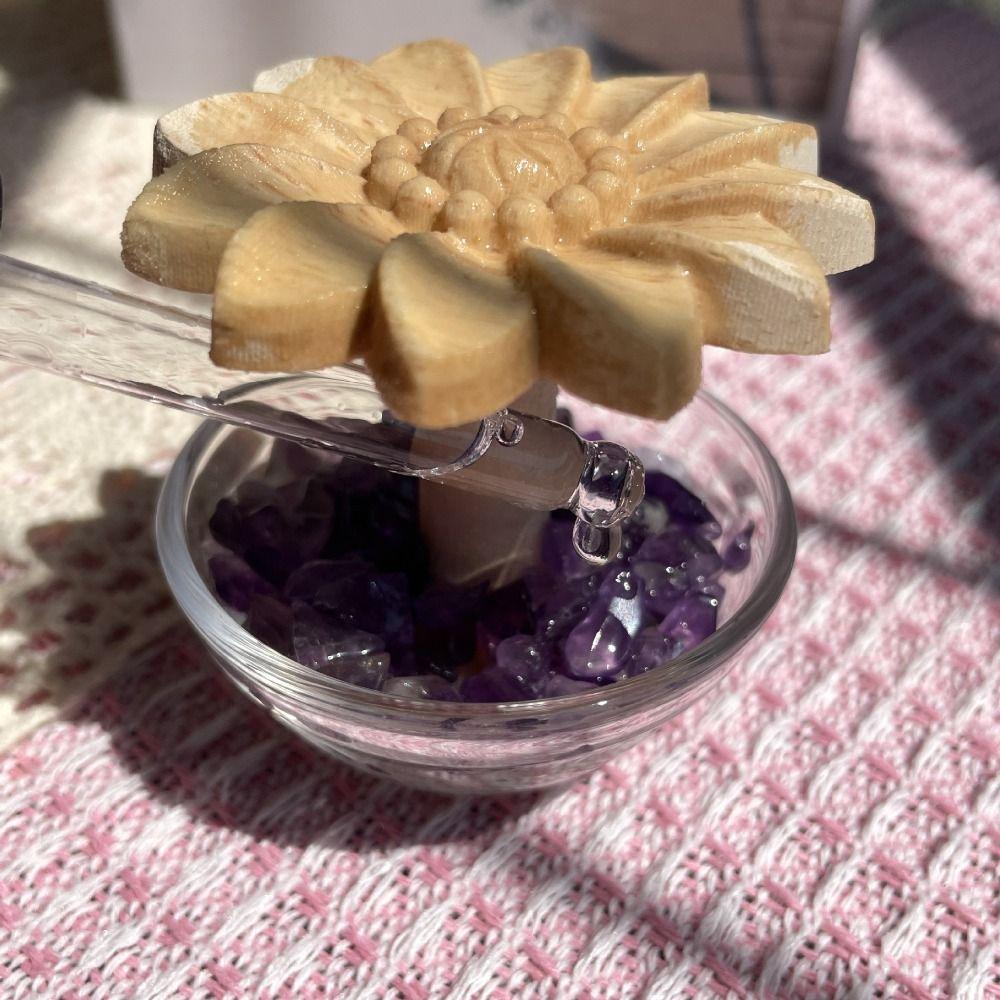 Refillable Wooden Daisy Essential Oil Diffuser DIY Essential Oils Containers  Home Decoration