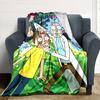 Morty Rick Print Flannel Blanket High Quality Warm Comfortable Cover for All Seasons Perfect for Gifts Home Decor