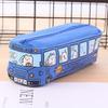 Zipper Closure School Bus Pencil Case Canvas Material Stationery Box Pen Bag  Storage Use
