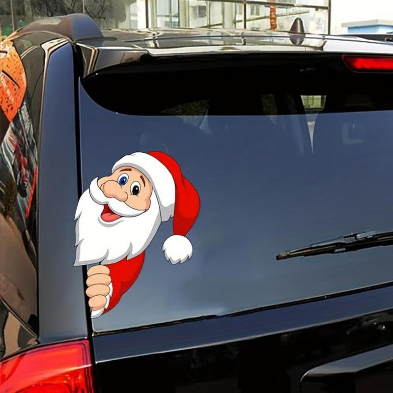 Christmas Creative Car Stickers Funny Santa Claus Vehicle Decals Auto Window Santa Claus Decorations Vehicle Supplies