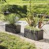 Jardinière 80 Cm - EDA - CAREL - 63 L - Avec Roulettes - Extérieur Ou Intérieur - 78 X 39 X H.39 Cm - Gris Anthracite