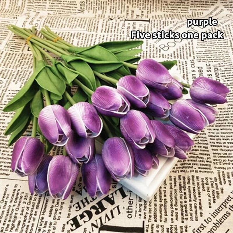 PU-Tulpe Künstliche Blume, Simulationsstrauß, Real Touch, Mini, Weihnachten, Familie, Garten, Hochzeitsdekoration