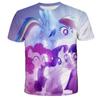 Summer Fashion Children Little Pony 3D Cartoon Oversized T-shirt Children Short Sleeves Tees Baby Kids Tops For Girls Clothes