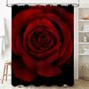 Bold Red Rose Shower Curtain - Dramatic Floral Design For A Waterproof And Stylish Bathroom Dcor Set