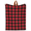 Weihnachts Tartan Karo Überwurfdecke Schwarz Rot Buffalo Check Fleece Decke für Sofa Schottischer Holzfäller Stil Heimtextilien