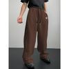 Men's Cross-Border Embroidered Sweatpants: Casual Wide-Leg, Autumn/Winter, Plus Velvet