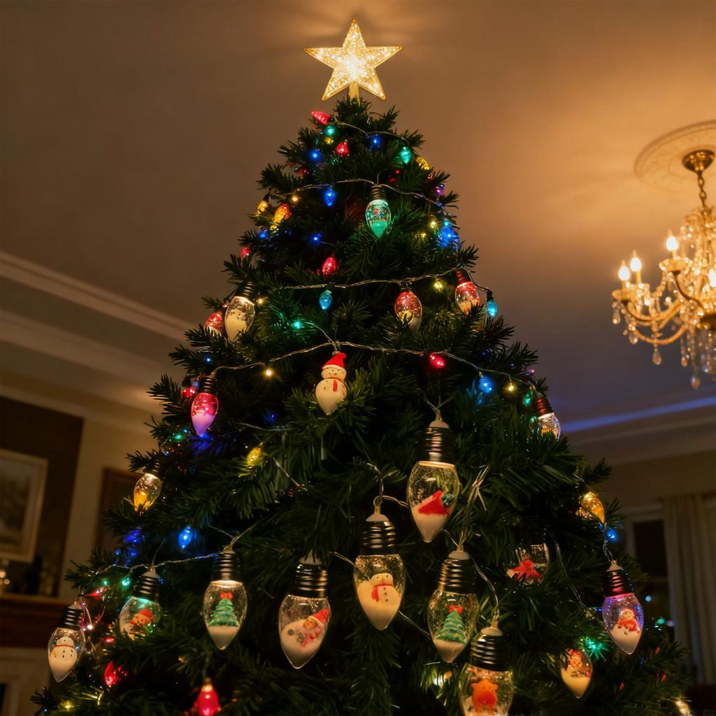 20pcs Snowman Light String Christmas Ball Light String Christmas Tree Decoration Indoor Home Garden Holiday Party Lighting