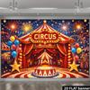 2D Circus Tent Photo Backdrop, Carnival Night Party Banner, Baby Shower & Birthday Decor