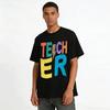 Leopard Lightning TEACHER Graphic Casual Teacher Themed Top Pure cotton T-shirt