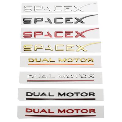 JDFN3 Car SpaceX Dual Motor Sticker Fender Side Decal For Model Y S 3 X Letters Space Logo Rear Emblem Badge Trunk Accessories