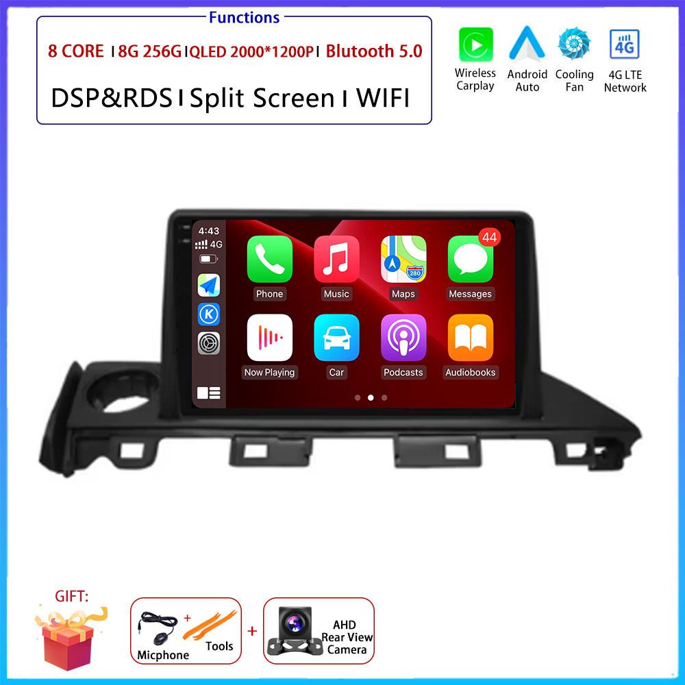9“ For Mazda 6 Atenza 3 2016 -2018 Car 4G Android OS Radio Stereo Multimedia Video GPS Navigation Player QLED Screen BT 5.0 Wifi