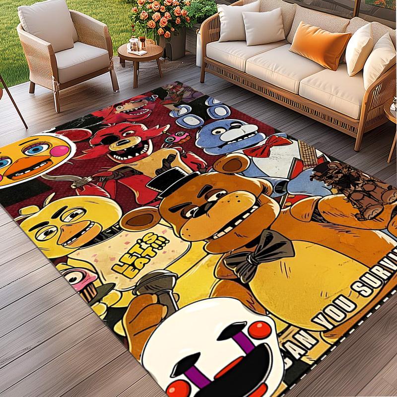 Five Nights at Freddy's Druckteppich, Waschbarer Bodenteppich, Für Eingangsbereich Schlafsaal Waschküche Büro Arbeitszimmer, Heimdekoration Geburtstag Weihnachtsgeschenk