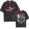 Washed Vintage Anime Attack on Titan Eren Jaeger Graphic Tshirt Men Women Cartoon Manga Merch Tshirts Male Oversized T Shirts