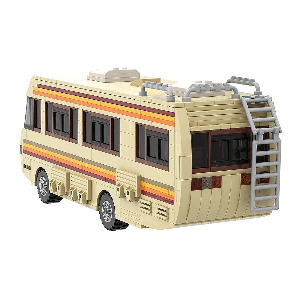 Gobricks MOC Classic Movie Breaking Bad Car Constructing Blocks Kit Walter White Pinkman Cooking Lab RV Vehicle For Presents