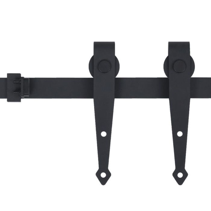 Kit de porte coulissante - vidaXL - 183 cm - Acier au carbone - Couleur noir - 20 kg max