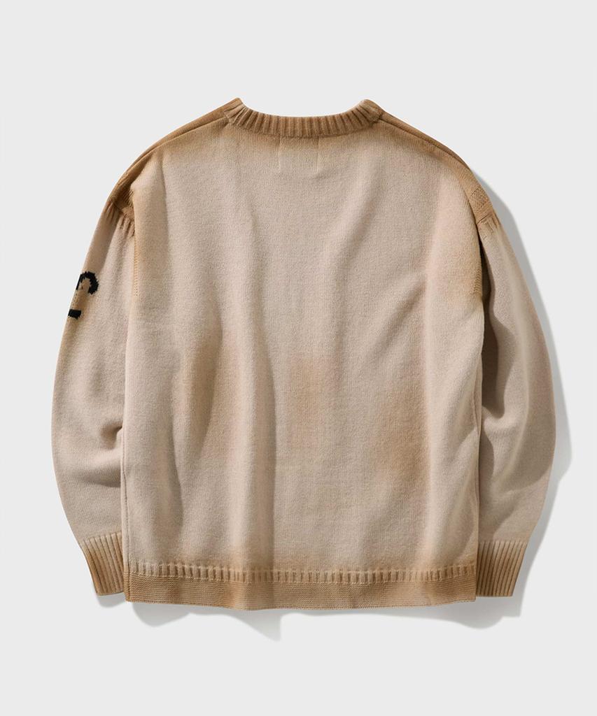 FFEFF STUDIO Vintage Washed Efro Logo Round Pullover (Beige)