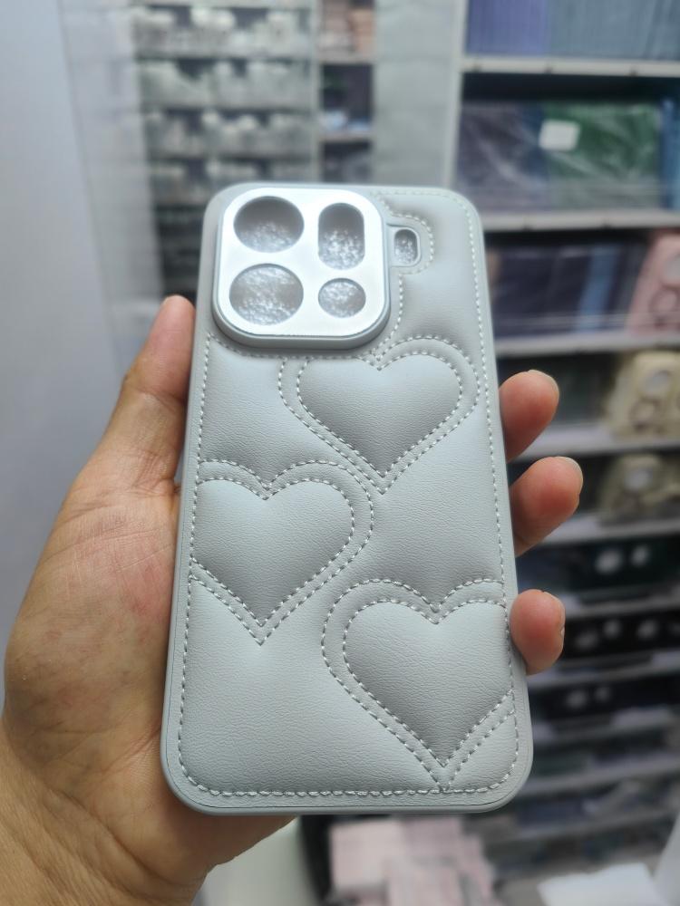

Kawaii Simple Love Heart Pattern Leather Case For Oppo Find X9 and X9 Pro Full Camera Lens Protection Back Case Cover PU Leather&OPPO Find X9 серый