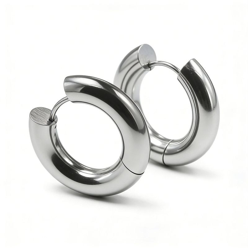 Fashion hip-hop hiphop rap bold thickened big earring Men wide earrings single titanium steel stud earrings Fancy