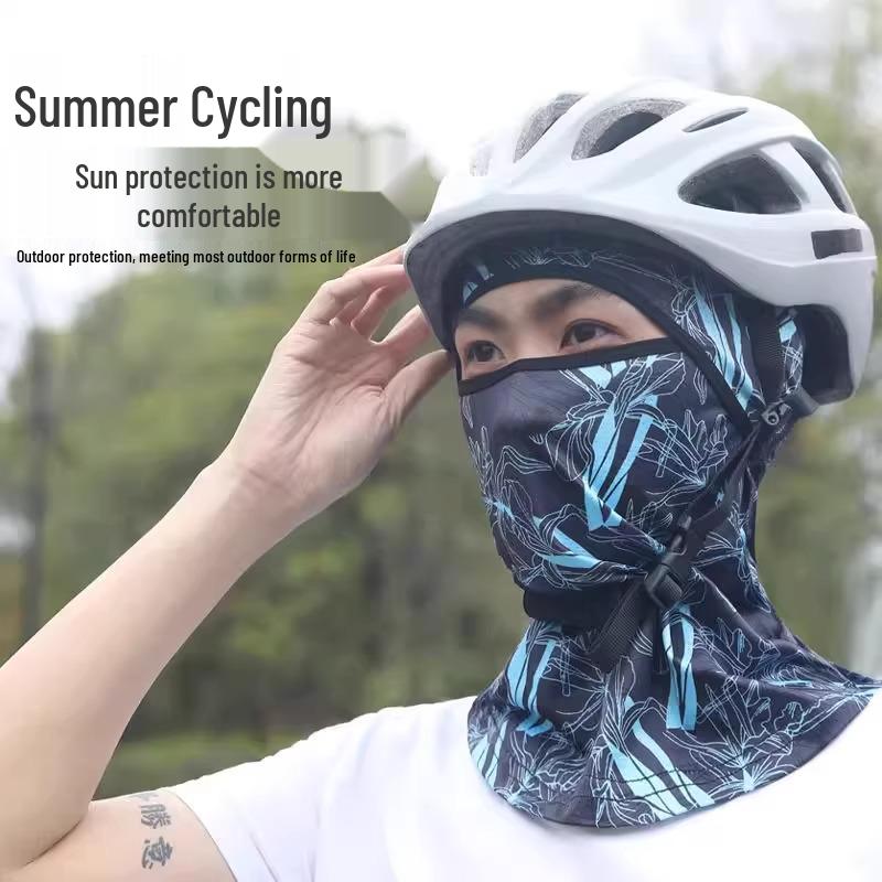 Summer Ice Silk Sunscreen Face Mask - Windproof Headgear for Outdoor Activities