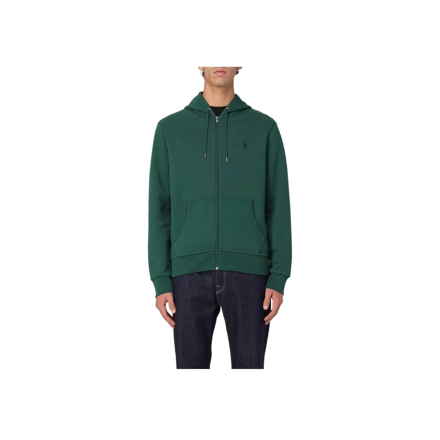 Polo Ralph Lauren Однотонный с вышивкой логотипа на молнии с длинным рукавом Мужской свитшот Зеленый 710881517-047 XXXL 21185₽