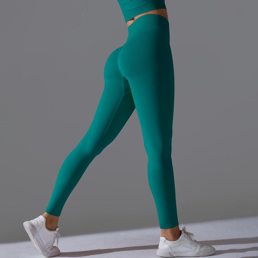 Seamless High-Waisted Yoga Pants with Peach Lift - Quick-Dry and Breathable for Running and Fitness