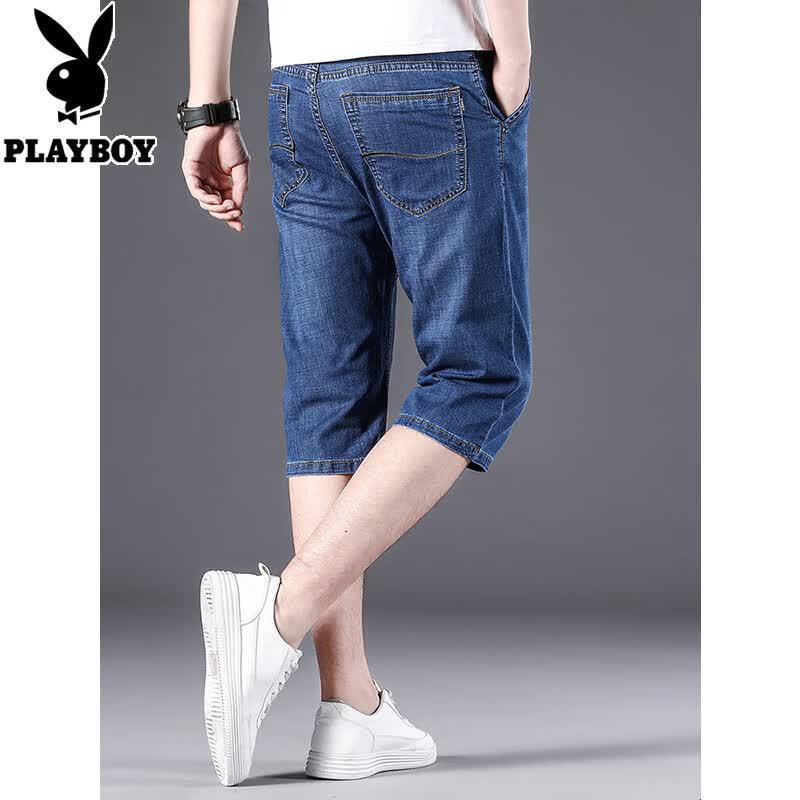 PLAYBOY Men's Summer Casual Denim Shorts