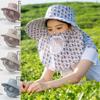 UV Protection Tea Picking Work Hat Wide Brim Fisherman's Hat Face Mask Sun Hat  Summer Outdoor