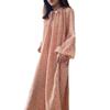 Cotton Nightgown Long Sleeve Loose Fit Sleep Dress Women Home Wear Floral Print Comfortable Lounge
