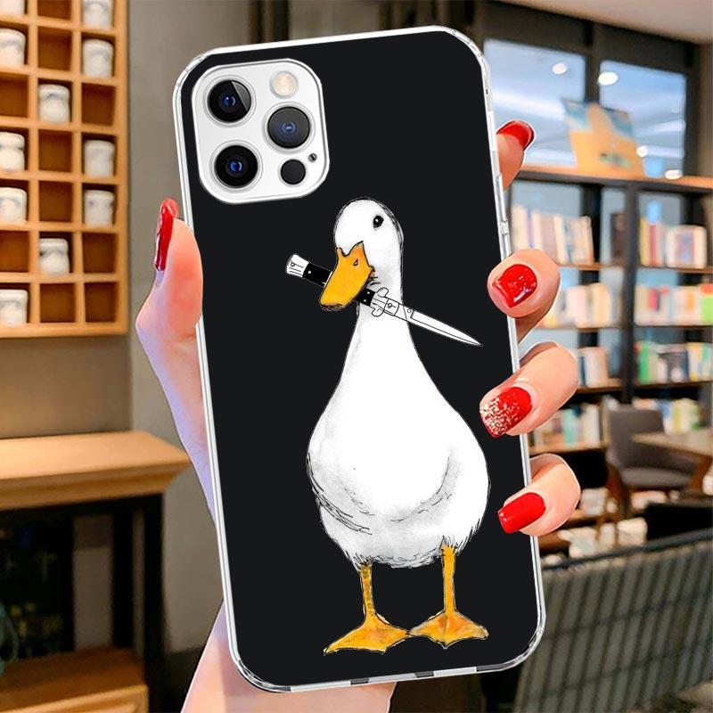 Cartoon Duck Goose Game Cover Phone Case For iPhone 16 17 Air 15 14 Pro Max 16E Phone Case 13 Mini 12 11 7 SE 8 Print Pattern Fi iPhone 12 Pro Max