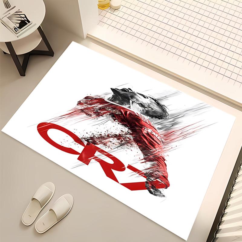 1pc Cristiano Ronaldo Print Area Rug - Soft, Washable Non-Slip Indoor Mat, Living Room, Home Office Decorative Rug,Office Decorative