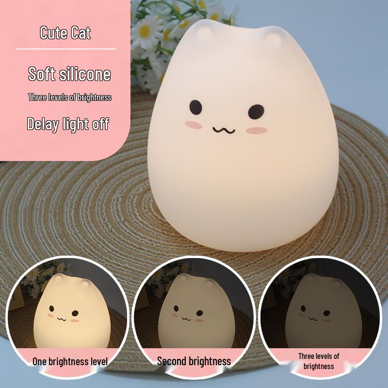Cat Silicone Night Light: Baby Feeding & Sleep Eye Protection Lamp