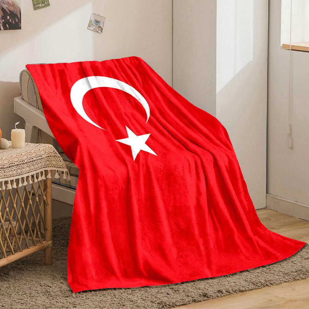 Türkische Flagge Design Decke für alle Jahreszeiten Decke Mittagspause Überwurf Geschenk