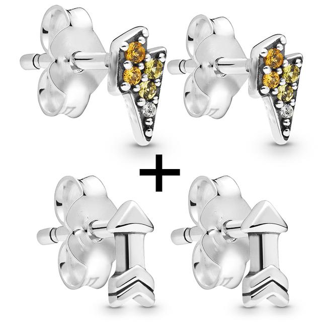 2 Paare/los Silber Überzogene Kristall Stern & Mond Blume Stud Ohrringe Für Frauen Frau Kubikzircon Weiblichen Ohrringe Bijoux Hochzeit geschenk