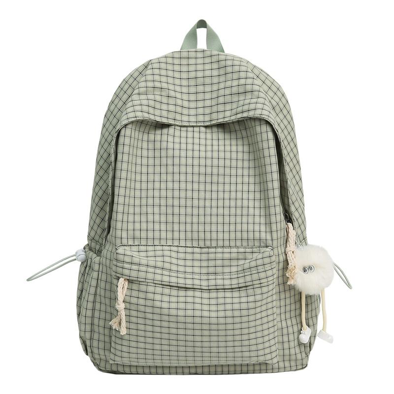 Plecak Szkolny na Kampus Kratkowany Plecak Duża Pojemność Podróżny Lekki Plecak