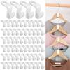 64 Connector Hooks for AIMOONSA Hangers - Space-saving, White ABS Plastic, Load 15 Kg