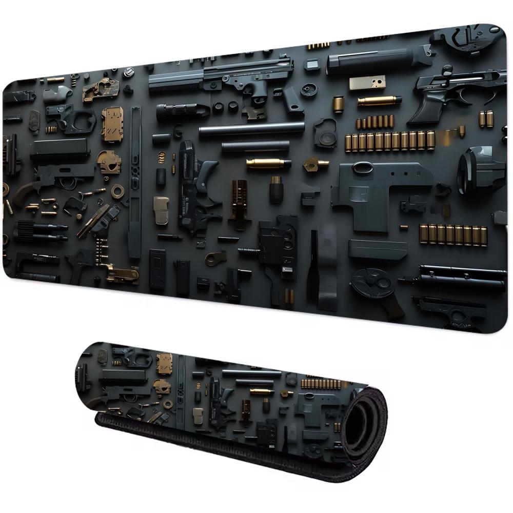 Firearms Mouse Pad Large Computer Office Game Table Mats XXL Rubber Antislip Gaming Keyboard Mousepads Long Desk Pads