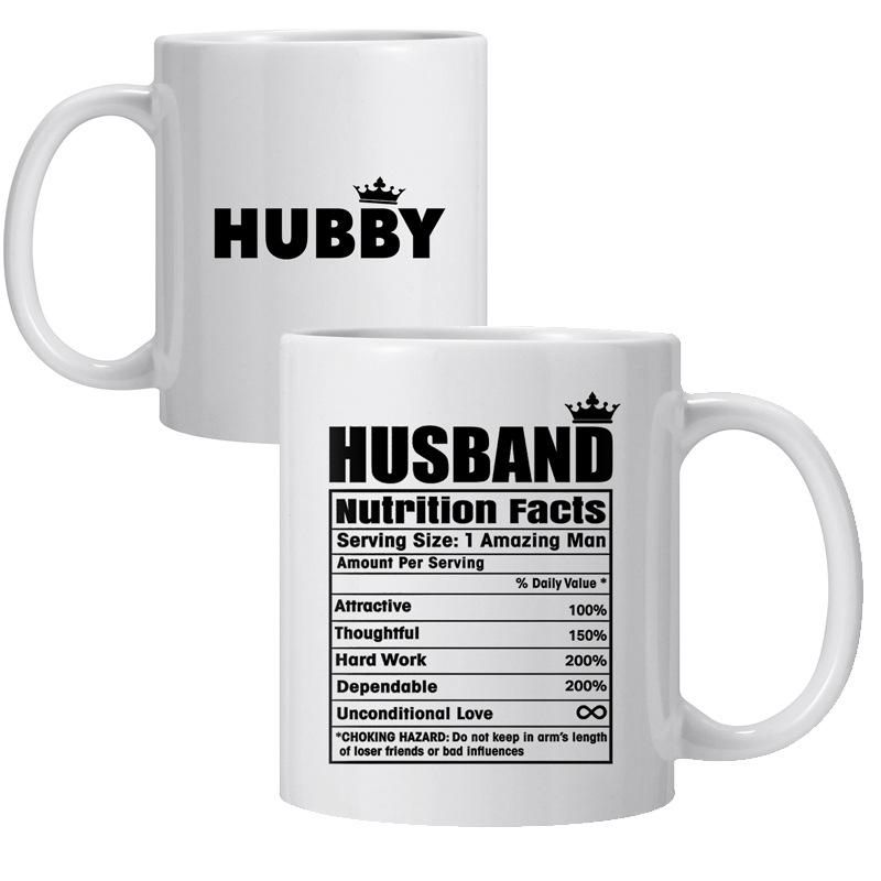 

Husband Hubby Wife Valentine S Day Birthday Gift Ceramic Coffee Mark Mug Wedding Anniversary 301-400ml