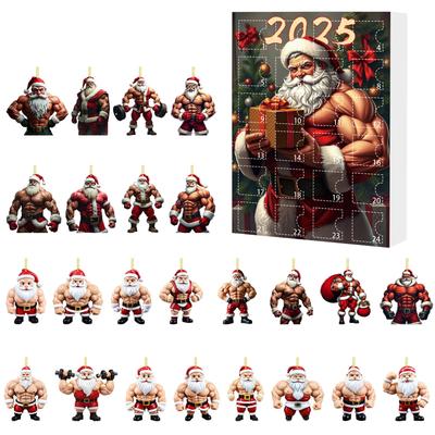 Adventní kalendář obsahuje 24 vánočních ozdob. Kalendář příjezdu Vánoce odpočítávání