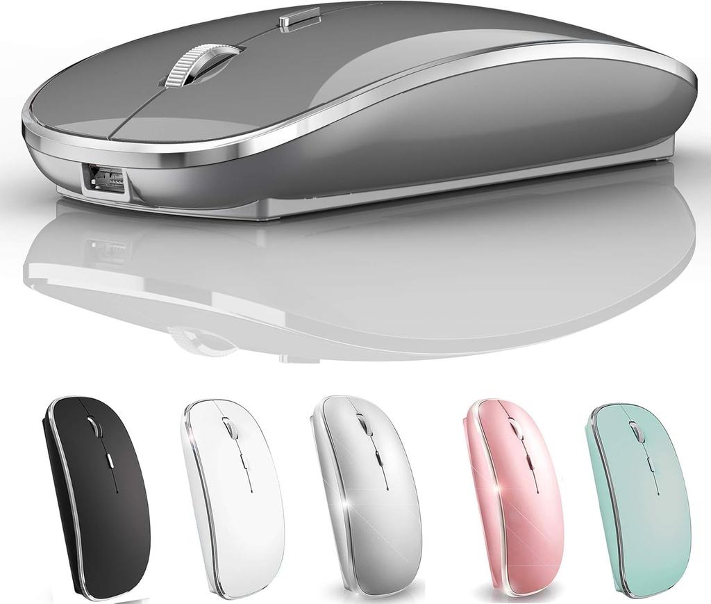 Wireless Mouse for MacBook MacBook Windows and MacBooks Pro, Air, Laptops, Macs, iMacs, Desktops, 7/8/10, HP, Chromebooks, (Gray)