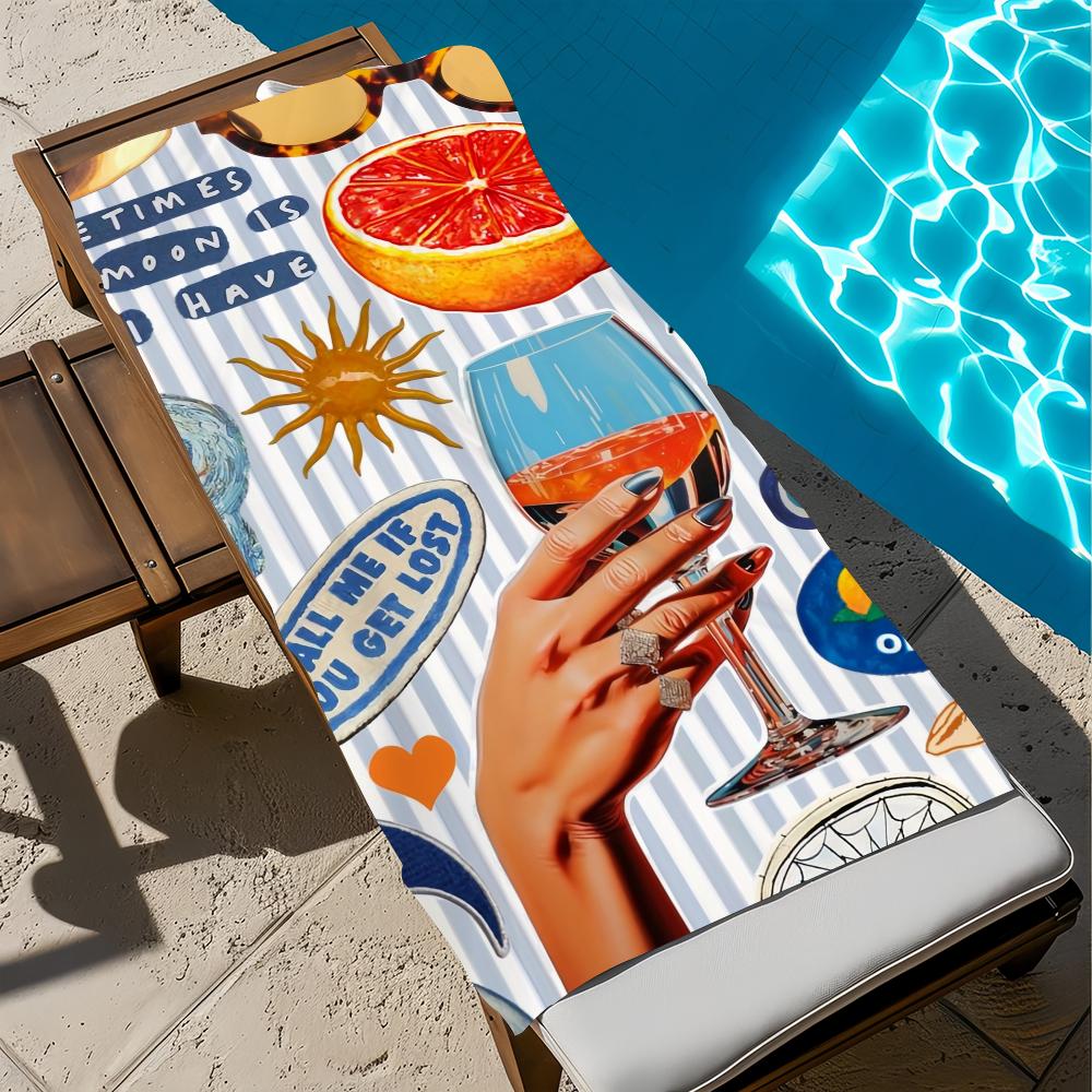 Arte arancione A-AperolS Asciugamano da Spiaggia Asciugatura Rapida Morbido Asciugamani da Piscina Regalo per S-Spritzs-S Viaggio Palestra Doccia Campeggio sport
