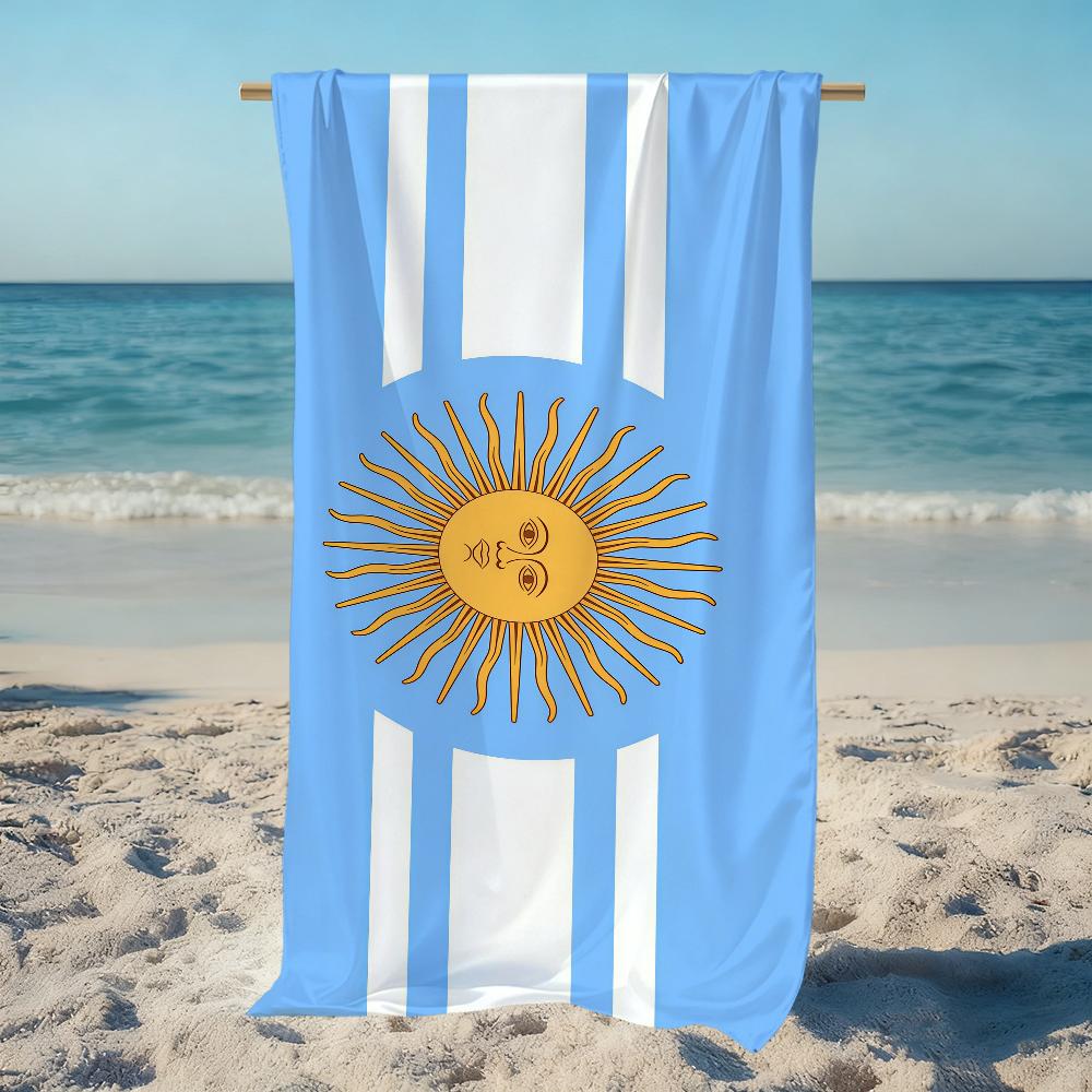 A-argentinien Handtuch Groß Schnelltrocknend Mikrofaser weich Strandhandtuch für Reise Fitness Sauna Baden Camping