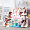 Gymnastics Girl Personalized Name Blanket Multi-purpose Customizable Blanket Comfortable Throw For Picnics Bedding Sofa Office Ideal for All Seasons