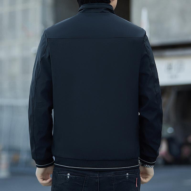 Куртка мужская легкая деловая повседневная с воротником-стойкой для людей среднего — фото 5