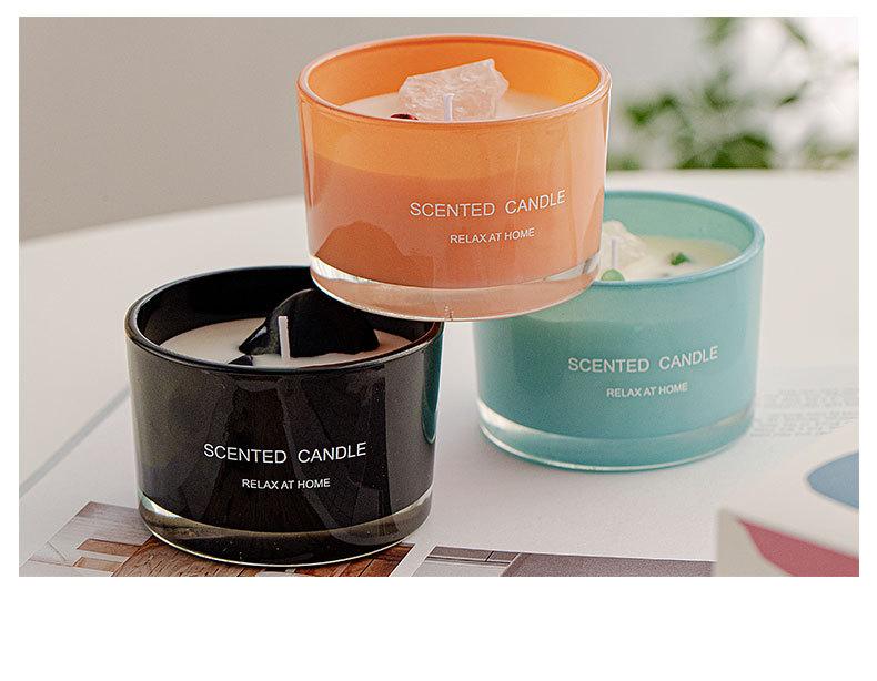 Hot Sale Gift Set Luxury Crystal Stone Candle Fragrance Scent Aroma Soy Wax Candle