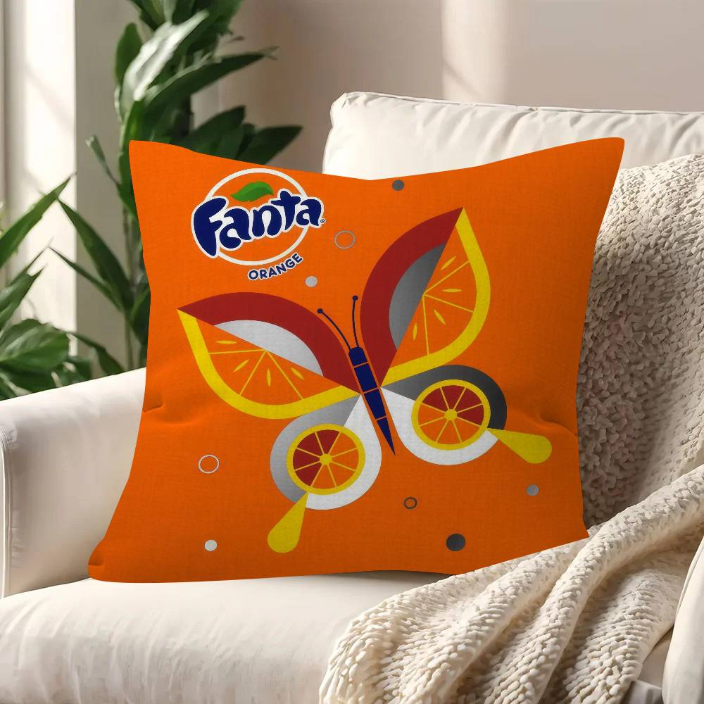 Fanta Logo New Personalized Pillow Cover Kids Bedroom Wild Party Decor Pillowcase Kid Birthday Shower Gift